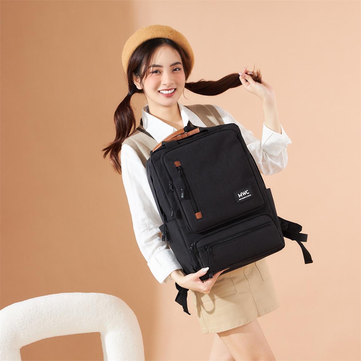 Balo MWC - 0827 Balô Túi Đeo Chéo Phối Viền Phong Cách Năng Động Thời Trang Nam Nữ