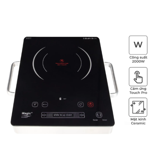 Bếp Điện Từ Đơn Magic A38N – Công Suất 2000W – Mặt Kính Chịu Nhiệt – Điều Khiển Cảm Ứng