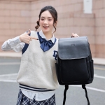 Balo vải dù phối da - BAC 0207 - Màu đen