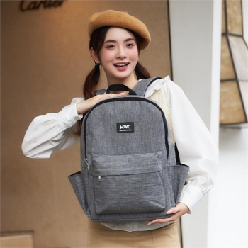 Balo vải dù phối da - BAC 0207 - Màu kem